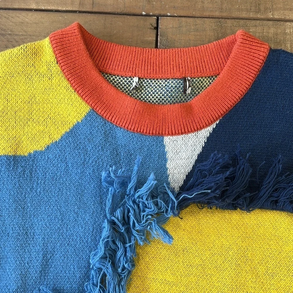 Stella McCartney patchwork fringe tapestry sweater dress girls 12